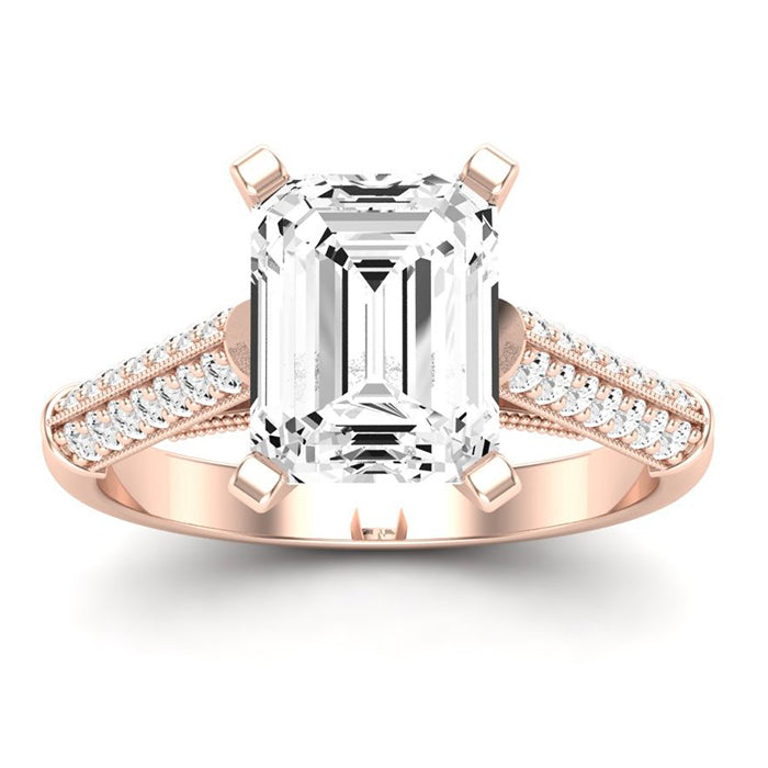 Iberis Emerald Moissanite Engagement Ring rosegold