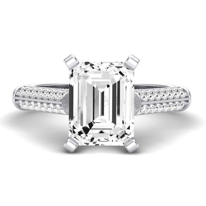 Iberis Emerald Diamond Engagement Ring (Lab Grown Igi Cert) whitegold