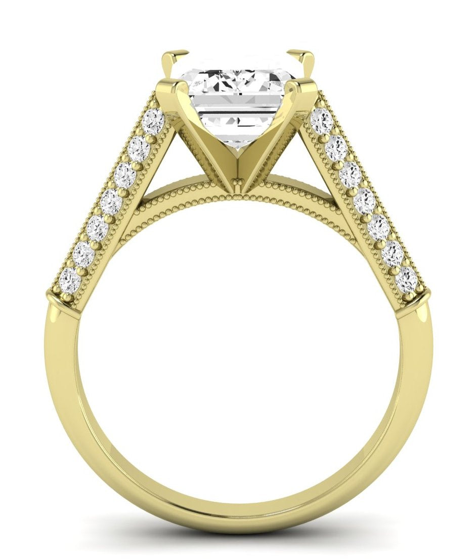 Iberis Emerald Moissanite Engagement Ring yellowgold