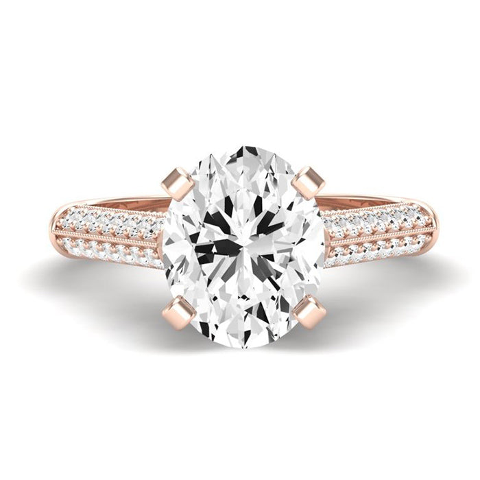 Iberis Oval Diamond Engagement Ring (Lab Grown Igi Cert) rosegold