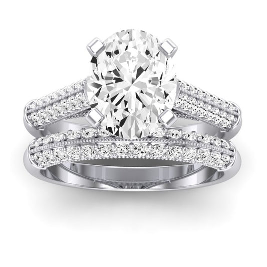 Iberis Oval Diamond Bridal Set (Lab Grown Igi Cert) whitegold