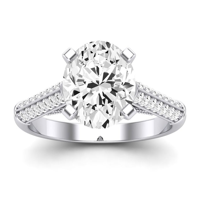 Iberis Oval Diamond Engagement Ring (Lab Grown Igi Cert) whitegold