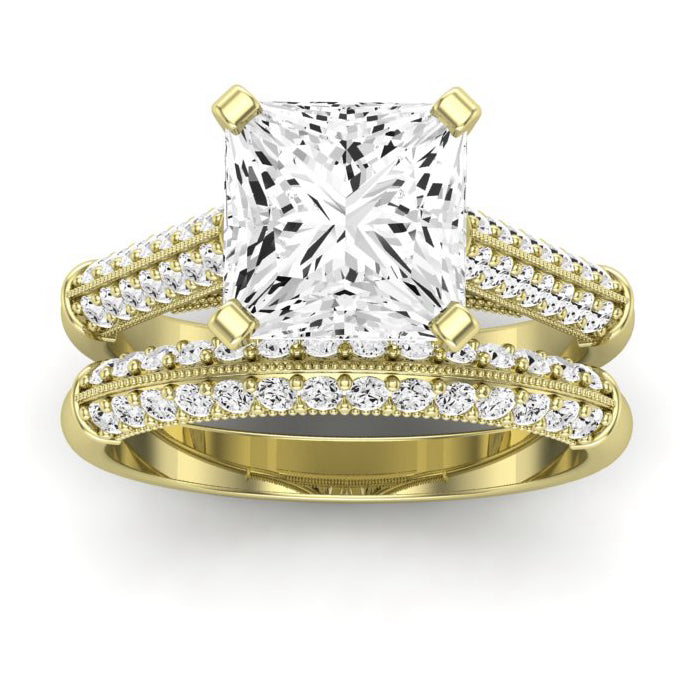 Iberis Diamond Matching Band Only (does Not Include Engagement Ring) For Ring With Princess Center yellowgold