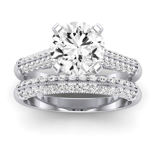 Iberis Diamond Matching Band Only (does Not Include Engagement Ring) For Ring With Round Center whitegold