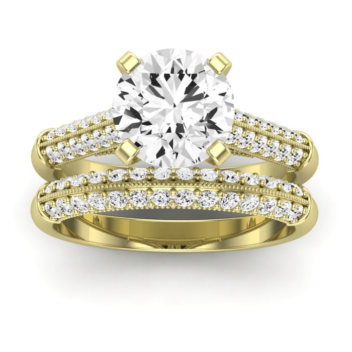 Iberis Diamond Matching Band Only (does Not Include Engagement Ring) For Ring With Round Center yellowgold