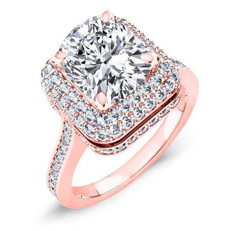 Indigo Cushion Diamond Engagement Ring (Lab Grown Igi Cert) rosegold