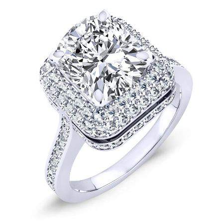 Indigo Cushion Diamond Engagement Ring (Lab Grown Igi Cert) whitegold