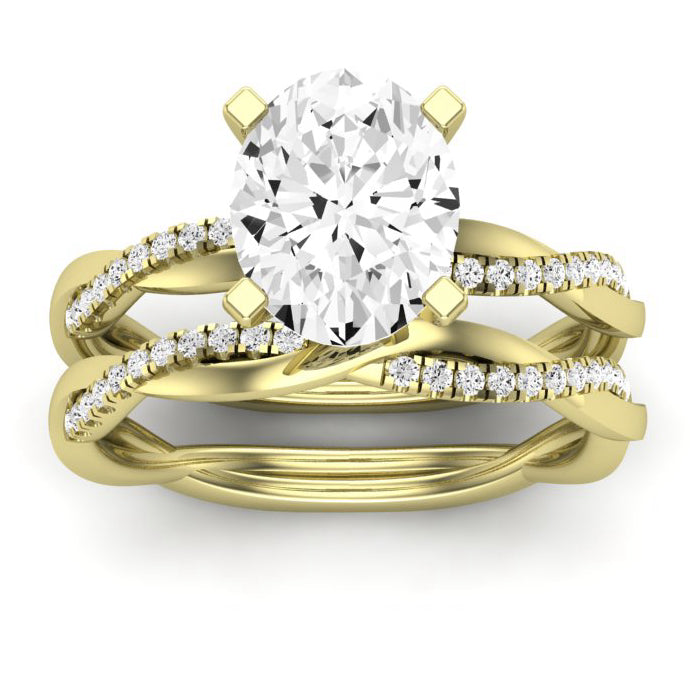 Iris Oval Diamond Bridal Set (Lab Grown Igi Cert) yellowgold