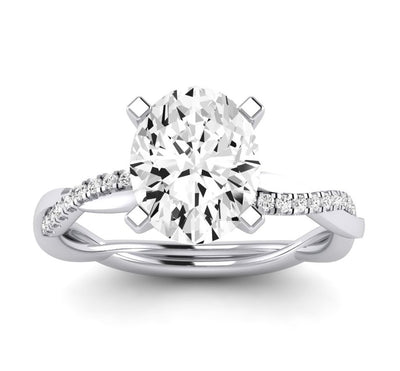 Iris Oval Moissanite Engagement Ring whitegold