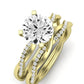 Iris Moissanite Matching Band Only (does Not Include Engagement Ring) For Ring With Round Center yellowgold
