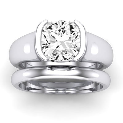 Jasmine Diamond Matching Band Only (does Not Include Engagement Ring) For Ring With Cushion Center whitegold