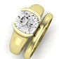 Jasmine Moissanite Matching Band Only (does Not Include Engagement Ring) For Ring With Cushion Center yellowgold