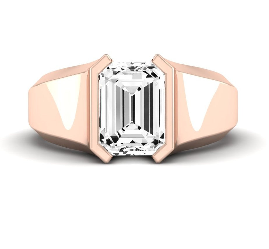 Jasmine Emerald Moissanite Engagement Ring rosegold