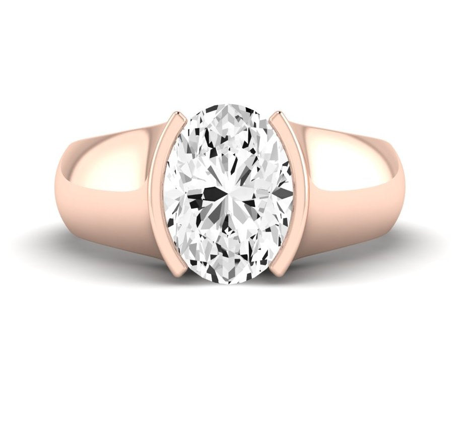 Jasmine Oval Moissanite Engagement Ring rosegold