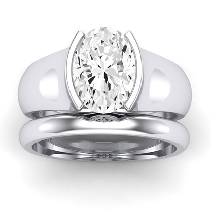 Jasmine Oval Moissanite Bridal Set whitegold