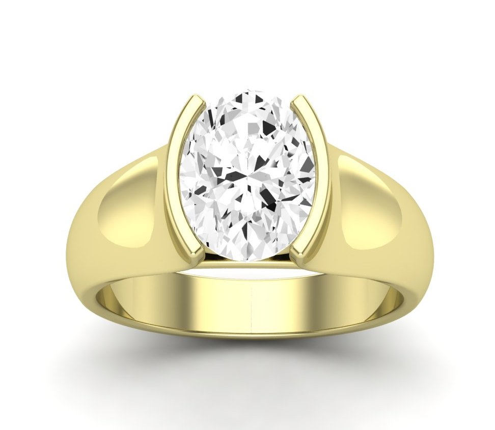 Jasmine Oval Moissanite Engagement Ring yellowgold
