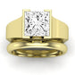 Jasmine Moissanite Matching Band Only (does Not Include Engagement Ring) For Ring With Princess Center yellowgold