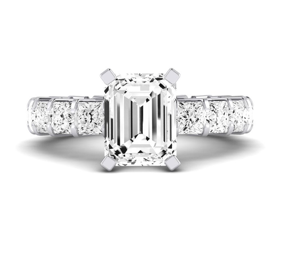 Kalina Emerald Diamond Engagement Ring (Lab Grown Igi Cert) whitegold
