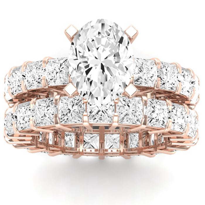 Kalina Oval Moissanite Bridal Set rosegold