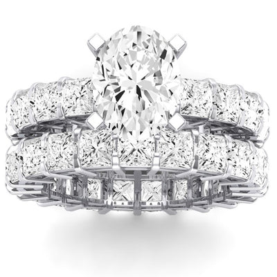 Kalina Oval Moissanite Bridal Set whitegold