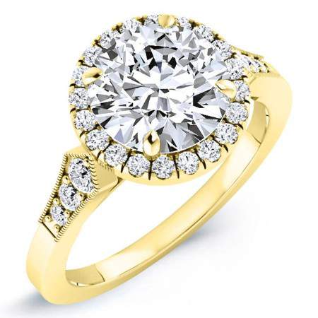 Kalmia Round Moissanite Engagement Ring yellowgold