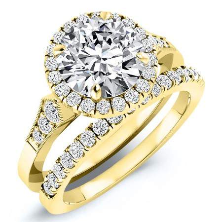 Kalmia Round Diamond Bridal Set (Lab Grown Igi Cert) yellowgold