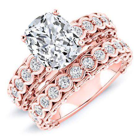 Kassia Diamond Matching Band Only (engagement Ring Not Included) For Ring With Cushion Center rosegold