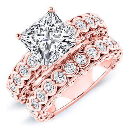 Kassia Moissanite Matching Band Only (engagement Ring Not Included) For Ring With Princess Center rosegold