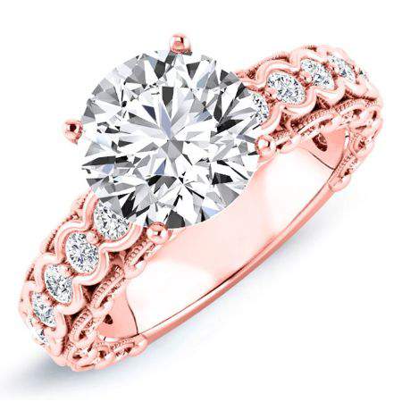 Kassia Round Diamond Engagement Ring (Lab Grown Igi Cert) rosegold