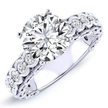 Kassia Round Diamond Engagement Ring (Lab Grown Igi Cert) whitegold