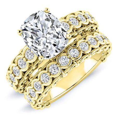Kassia Diamond Matching Band Only (engagement Ring Not Included) For Ring With Cushion Center yellowgold