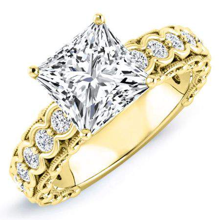 Kassia Princess Moissanite Engagement Ring yellowgold