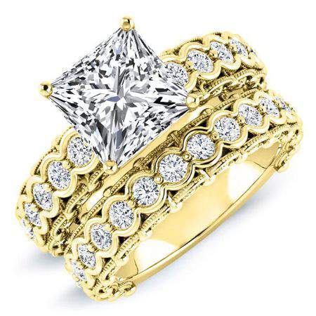 Kassia Princess Diamond Bridal Set (Lab Grown Igi Cert) yellowgold