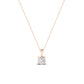 Orchid Cushion Cut Diamond Solitaire Necklace (Clarity Enhanced) rosegold