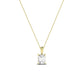 Orchid Emerald Cut Diamond Solitaire Necklace (Clarity Enhanced) yellowgold