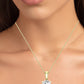 Orchid Oval Cut Moissanite Solitaire Necklace yellowgold