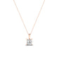 Orchid Princess Cut Diamond Solitaire Necklace (Clarity Enhanced) rosegold