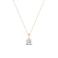 Orchid Round Cut Diamond Solitaire Necklace (Clarity Enhanced) rosegold