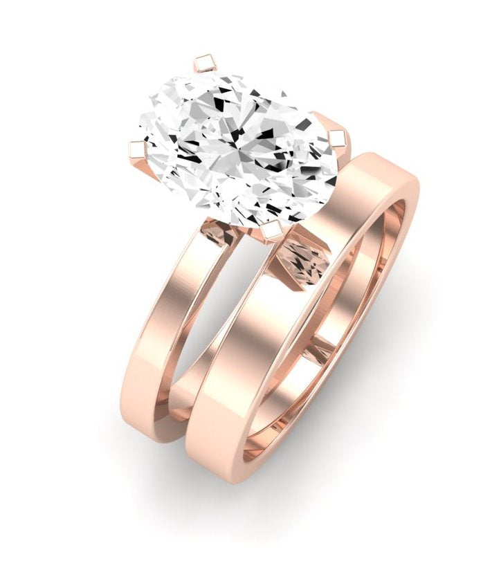 Lantana Moissanite Matching Band Only (engagement Ring Not Included) For Ring With Oval Center rosegold