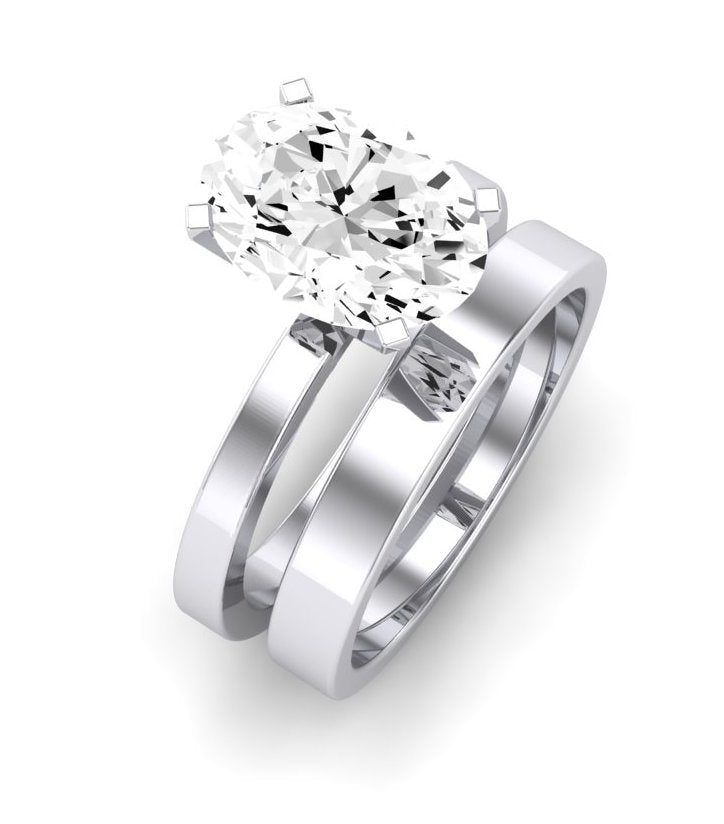 Lantana Moissanite Matching Band Only (engagement Ring Not Included) For Ring With Oval Center whitegold
