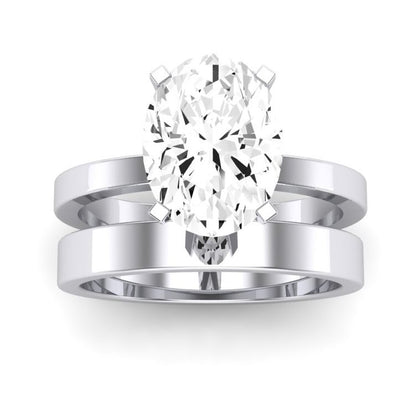 Lantana Moissanite Matching Band Only (engagement Ring Not Included) For Ring With Oval Center whitegold