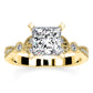 Laurel Princess Moissanite Engagement Ring yellowgold