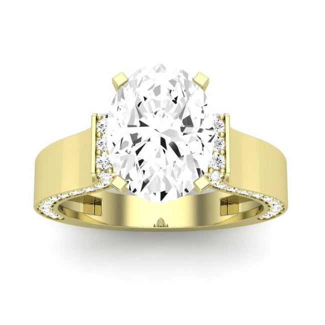 Lavender Oval Diamond Engagement Ring (Lab Grown Igi Cert) yellowgold