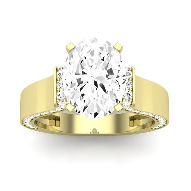 Lavender Oval Moissanite Engagement Ring yellowgold