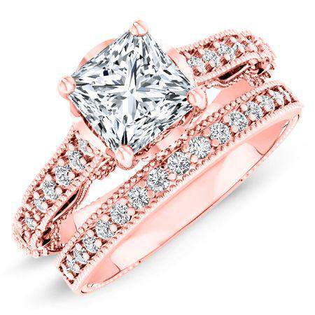 Laylani Moissanite Matching Band Only (engagement Ring Not Included) For Ring With Princess Center rosegold