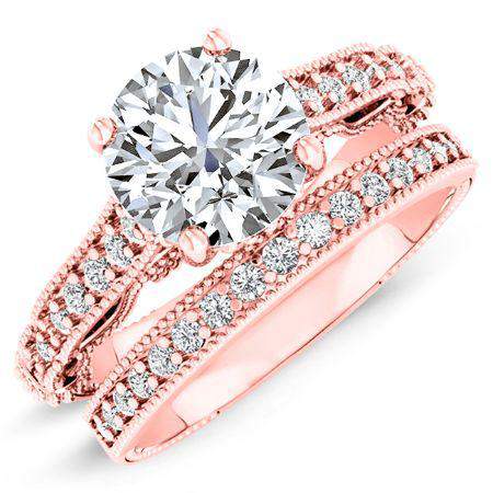 Laylani Moissanite Matching Band Only (engagement Ring Not Included) For Ring With Round Center rosegold