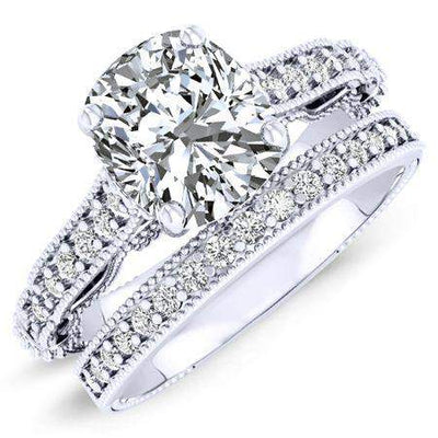 Laylani Moissanite Matching Band Only (engagement Ring Not Included) For Ring With Cushion Center whitegold