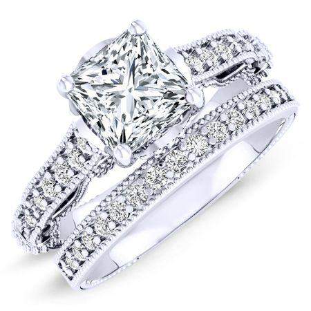Laylani Moissanite Matching Band Only (engagement Ring Not Included) For Ring With Princess Center whitegold