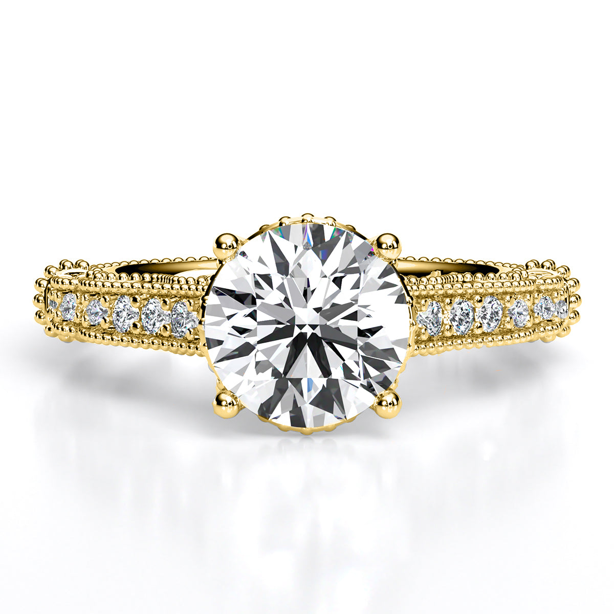 Laylani Round Moissanite Engagement Ring yellowgold