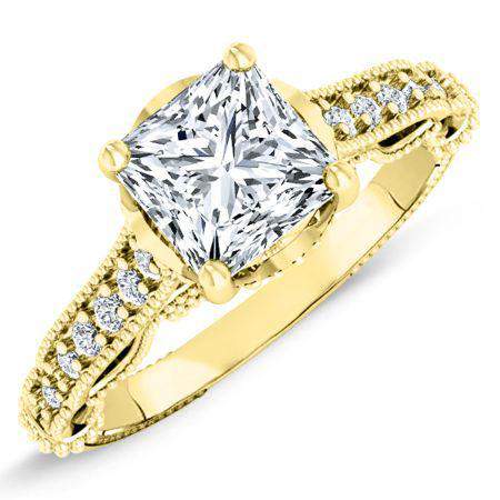 Laylani Princess Moissanite Engagement Ring yellowgold